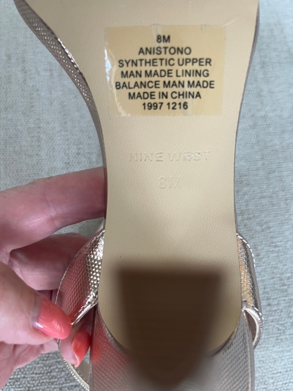 Nine West Metallic Rose Gold Ankle-Strap Stiletto Sandals - Picture 9 of 9